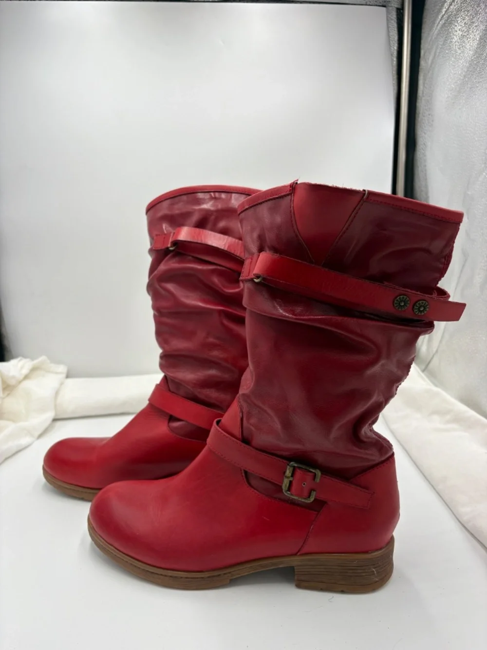 Red Slouch Boots